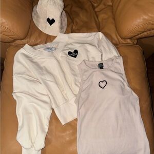 Bundle of Love Swag - Sweatshirt, Top with Cutout Heart Design and a Bucket Hat